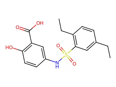 5-{[(2,5-Diethylphenyl)sulfonyl]amino}-2-hydroxybenzoic acid structure