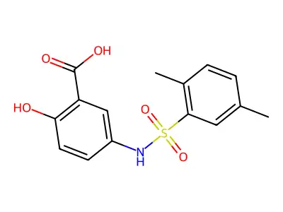 5-[(2,5-Dimethylphenyl)sulfonylamino]-2-hydroxybenzoic acid structure