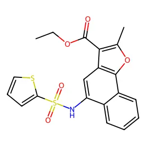 Ethyl 2-methyl-5-(thiophene-2-sulfonamido)naphtho[1,2-b]furan-3-carboxylate structure