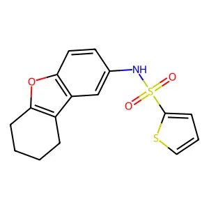 N-(6,7,8,9-tetrahydrodibenzofuran-2-yl)thiophene-2-sulfonamide structure