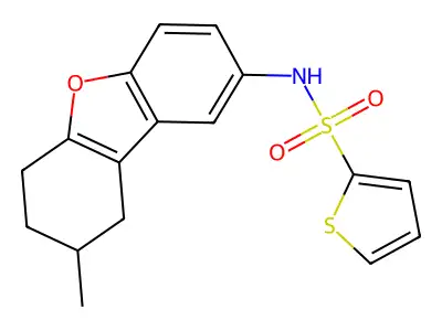 N-(8-methyl-6,7,8,9-tetrahydrodibenzofuran-2-yl)thiophene-2-sulfonamide structure