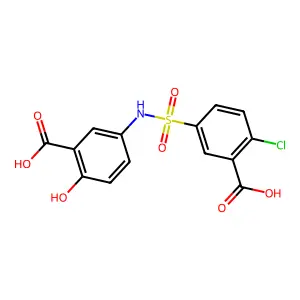 5-(3-Carboxy-4-chlorobenzenesulfonamido)-2-hydroxybenzoic acid structure