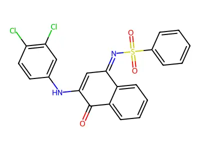 N-(3-(3,4-dichloroanilino)-4-oxo-1(4H)-naphthalenylidene)benzenesulfonamide structure