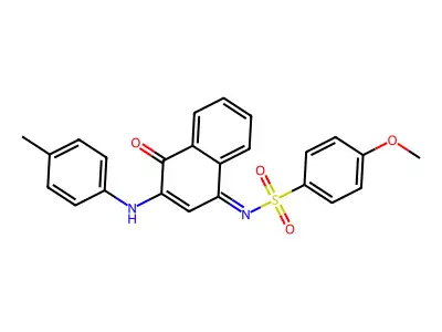 4-methoxy-N-[3-(4-methylanilino)-4-oxonaphthalen-1-ylidene]benzenesulfonamide structure