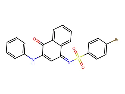 N-(3-anilino-4-oxo-1(4H)-naphthalenylidene)-4-bromobenzenesulfonamide structure