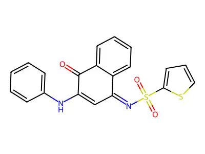 N-(3-anilino-4-oxo-1(4H)-naphthalenylidene)-2-thiophenesulfonamide structure