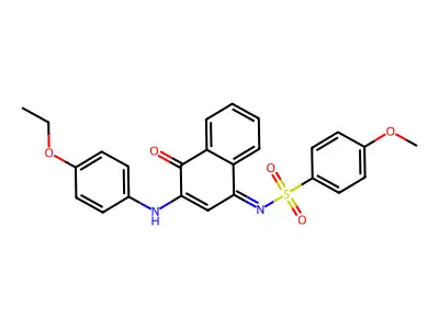 N-[3-(4-ethoxyanilino)-4-oxonaphthalen-1-ylidene]-4-methoxybenzenesulfonamide structure