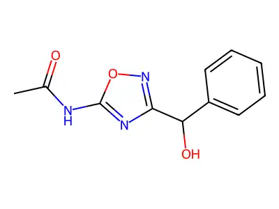 Acetamide, N-(3-(hydroxyphenylmethyl)-1,2,4-oxadiazol-5-yl)- structure