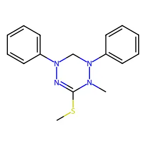 1-methyl-6-methylsulfanyl-2,4-diphenyl-3H-1,2,4,5-tetrazine structure