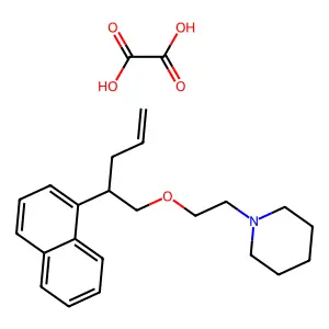 Piperidine, 1-(2-(2-(1-naphthyl)-4-pentenyloxy)ethyl)-, oxalate structure