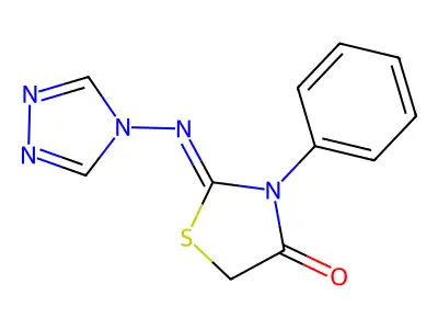 3-Phenyl-2-(1,2,4-triazol-4-ylimino)-1,3-thiazolidin-4-one structure
