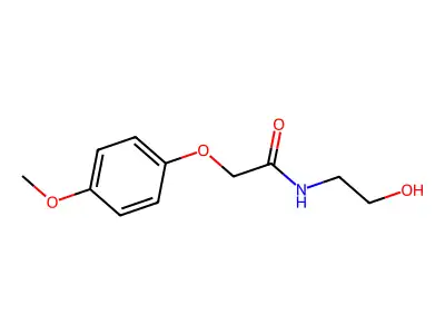 N-(2-hydroxyethyl)-2-(4-methoxyphenoxy)acetamide structure
