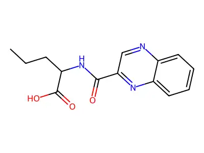2-(Quinoxaline-2-carbonylamino)pentanoic acid structure