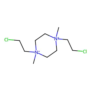 N,N'-Dimethyl-N,N'-bis(2-chloroethyl)piperazinium structure