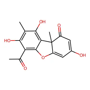 3(9BH)-Dibenzofuranone, 6-acetyl-1,7,9-trihydroxy-8,9b-dimethyl- structure