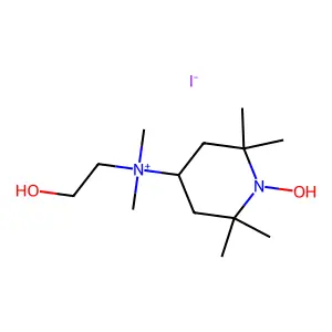 4-((2-Hydroxyethyl)dimethylammonio)-2,2,6,6-tetramethyl-1-piperidinyloxy iodide structure