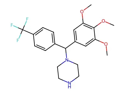 1-[[4-(Trifluoromethyl)phenyl](3,4,5-trimethoxyphenyl)methyl]piperazine structure
