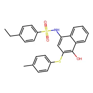 4-ethyl-N-[4-hydroxy-3-(4-methylphenyl)sulfanylnaphthalen-1-yl]benzenesulfonamide structure