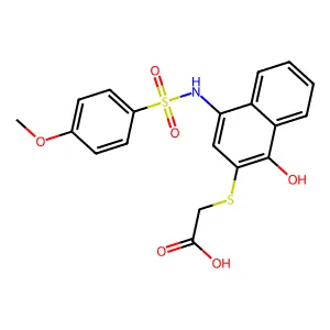 [(1-Hydroxy-4-{[(4-methoxyphenyl)sulfonyl]amino}-2-naphthyl)thio]acetic acid structure