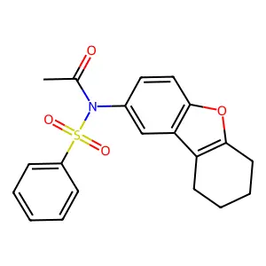 N-(benzenesulfonyl)-N-(6,7,8,9-tetrahydrodibenzofuran-2-yl)acetamide structure