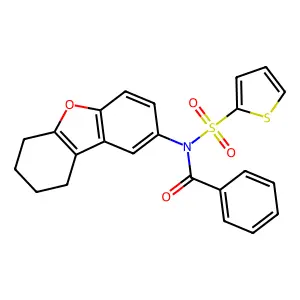 N-(6,7,8,9-tetrahydrodibenzofuran-2-yl)-N-thiophen-2-ylsulfonylbenzamide structure