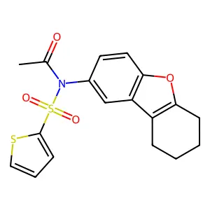 N-acetyl-N-(6,7,8,9-tetrahydrodibenzo[b,d]furan-2-yl)-2-thiophenesulfonamide structure