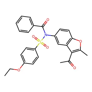N-(3-acetyl-2-methyl-1-benzofuran-5-yl)-N-[(4-ethoxyphenyl)sulfonyl]benzamide structure