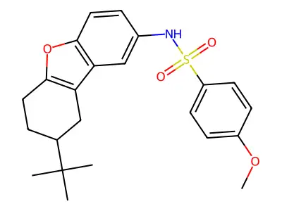 N-(8-tert-butyl-6,7,8,9-tetrahydrodibenzofuran-2-yl)-4-methoxybenzenesulfonamide structure