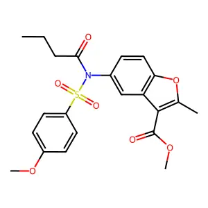 METHYL 5-[N-(4-METHOXYBENZENESULFONYL)BUTANAMIDO]-2-METHYL-1-BENZOFURAN-3-CARBOXYLATE structure