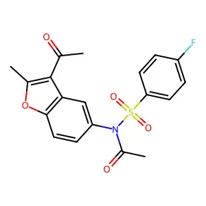 N-(3-acetyl-2-methyl-1-benzofuran-5-yl)-N-(4-fluorophenyl)sulfonylacetamide structure
