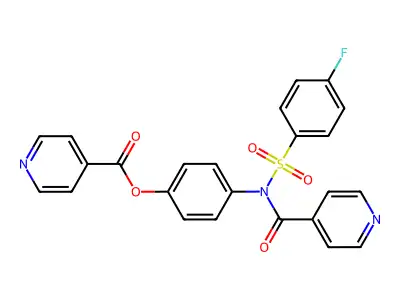 4-[[(4-Fluorophenyl)sulfonyl](isonicotinoyl)amino]phenyl isonicotinate structure