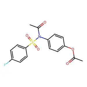 4-{Acetyl[(4-fluorophenyl)sulfonyl]amino}phenyl acetate structure