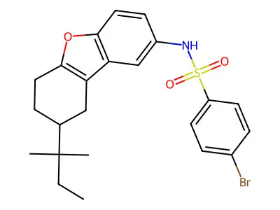 4-bromo-N-(8-(tert-pentyl)-6,7,8,9-tetrahydrodibenzo[b,d]furan-2-yl)benzenesulfonamide structure