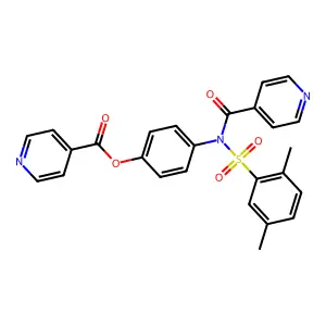 4-[[(2,5-Dimethylphenyl)sulfonyl](isonicotinoyl)amino]phenyl isonicotinate structure