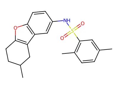 2,5-dimethyl-N-(8-methyl-6,7,8,9-tetrahydrodibenzo[b,d]furan-2-yl)benzenesulfonamide structure