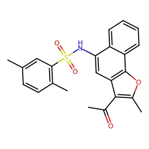 N-(3-acetyl-2-methylnaphtho[1,2-b]furan-5-yl)-2,5-dimethylbenzenesulfonamide structure
