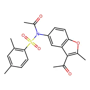 N-(3-acetyl-2-methyl-1-benzofuran-5-yl)-N-(2,4-dimethylphenyl)sulfonylacetamide structure