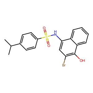 N-(3-bromo-4-hydroxynaphthalen-1-yl)-4-propan-2-ylbenzenesulfonamide structure