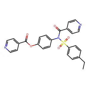 4-[[(4-Ethylphenyl)sulfonyl](isonicotinoyl)amino]phenyl isonicotinate structure
