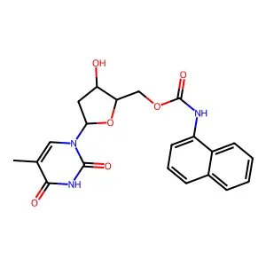 [3-hydroxy-5-(5-methyl-2,4-dioxopyrimidin-1-yl)oxolan-2-yl]methyl N-naphthalen-1-ylcarbamate structure