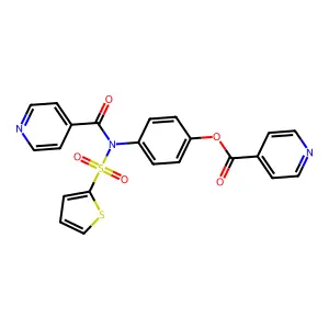 4-[Isonicotinoyl(2-thienylsulfonyl)amino]phenyl isonicotinate structure