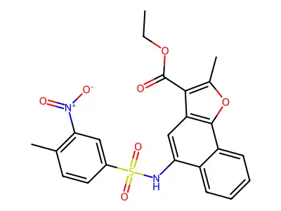 ETHYL 2-METHYL-5-(4-METHYL-3-NITROBENZENESULFONAMIDO)NAPHTHO[1,2-B]FURAN-3-CARBOXYLATE structure