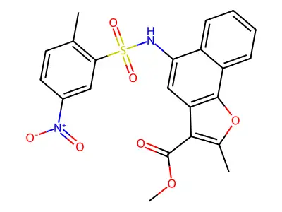 METHYL 2-METHYL-5-(2-METHYL-5-NITROBENZENESULFONAMIDO)NAPHTHO[1,2-B]FURAN-3-CARBOXYLATE structure