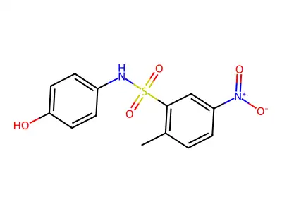 N-(4-hydroxyphenyl)-2-methyl-5-nitrobenzenesulfonamide structure