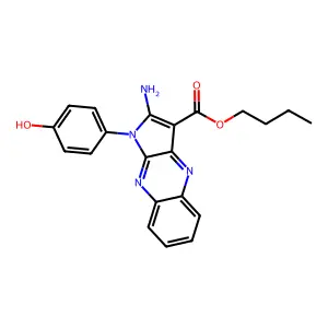 butyl 2-amino-1-(4-hydroxyphenyl)-1H-pyrrolo[2,3-b]quinoxaline-3-carboxylate structure