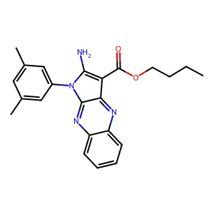 butyl 2-amino-1-(3,5-dimethylphenyl)-1H-pyrrolo[2,3-b]quinoxaline-3-carboxylate structure
