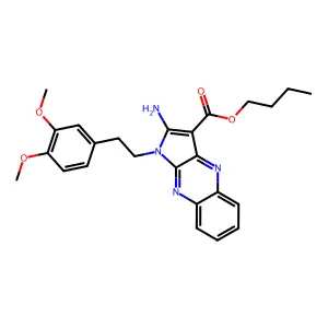 butyl 2-amino-1-[2-(3,4-dimethoxyphenyl)ethyl]-1H-pyrrolo[2,3-b]quinoxaline-3-carboxylate structure