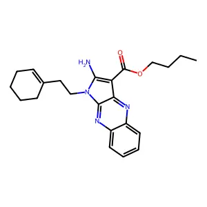 butyl 2-amino-1-(2-cyclohex-1-en-1-ylethyl)-1H-pyrrolo[2,3-b]quinoxaline-3-carboxylate structure