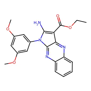 Ethyl 2-amino-1-(3,5-dimethoxyphenyl)-1H-pyrrolo(2,3-B)quinoxaline-3-carboxylate structure