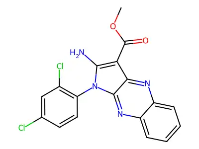 methyl 2-amino-1-(2,4-dichlorophenyl)-1H-pyrrolo[2,3-b]quinoxaline-3-carboxylate structure